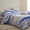 Bavlnená posteľná bielizeň Marlow s geometrickým vzorom sivá/modrá 220