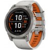Garmin Fenix 7X Pro Sapphire Solar, Titanium fog-gray/ Ember-Orange Band Prémiové multi-športové ABC smart hodinky s GPS a LED baterkou