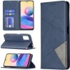 Peňaženkové kožené puzdro RHOMBUS na Xiaomi Redmi Note 10 5G - Modrá