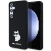 Karl Lagerfeld Silicone (KLHCS24MSMHCNPK) kryt na Samsung Galaxy S24 Plus – Choupette kovový odznak KF2339588