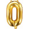 Fóliový balón číslo 0 zlatý 35cm