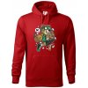 Basketbal komiks - Mikina pánska Cape s kapucňou - 3XL ( Červená )
