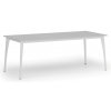 Rokovací kancelársky stôl PRIMO OMEGA, 200x90 cm, biela podnož, sivá