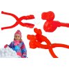 Lean Toys Kliešte na výrobu snehových gúľ – červený Dinosaurus