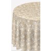 IMPOL TRADE Obrus PVC 109A návin drobné biele kvety na hnedom podklade 20 mx140 cm