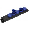 Predlžovacia zásuvka Schuko s gumeným káblom, 5 zásuviek 2P+E, IP44, H05RR-F 3x1,5mm2, 3m
