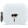 Karl Lagerfeld - Silicone Karl Head 3D silikónové puzdro pre Apple AirPods Pro 3 – biele