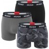 HUGO - boxerky 3PACK cotton stretch classic fit black / modern urban camo logo-XL (99-107 cm)