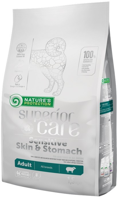 Nature\'s Protection Superior care dog GF Adult Sensitive Skin & stomach lamb All Breeds 10 kg