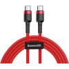 Kabel Baseus Cafule Odolný nylonový kabel USB-C PD / USB-C PD PD2.0 60W 20V 3A QC3.0 1M červený (CATKLF-G09)