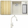 Blanco AXIA III 6 S biela soft s excentrom + drevená krájacia doska 527046 + Blanco MIDA-S biela soft 526968