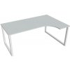 Hobis Pracovný stôl UNI O, ergo, ľavý, 180x75,5x120 cm, sivá/biela