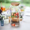 Džbán na vodu a nápoje sklenený s vekom WATER BAMBOO GLASS 1,5 l