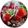 Nástenné sklenené hodiny Jahody fi 30 cm