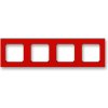 ABB, s.r.o. Levit - 3901H-A05040 65 - Rámček štvornásobný - červená/dymová čierna
