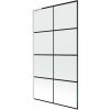 MEXEN/S - Next L vaňová zástena FIX 100 x 150, čierna vzor, biela 895-100-000-03-77-20