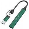 Canyon DS-02, USB-C Hub, 4 porty, 3xUSB 2.0 480Mbps, 1xUSB 3.0, 5Gbps, USB-C/USB-A adaptér, zelená CNS-TDS02GR