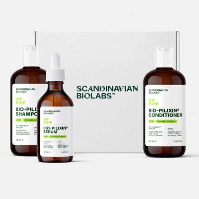 Scandinavian Biolabs® Bio-Pilixin® Hair Growth Routine pre ženy (šampón, kondicionér, sérum) 2x250 ml 1x100 ml