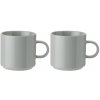 Stelton Šálka na kávu 200 ml, sada 2 ks, svetlo šedá, kamenina