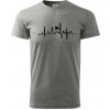 EKG horolezec - Klasické pánske tričko vyššej gramáže - 4XL ( Tmavosivý melír )