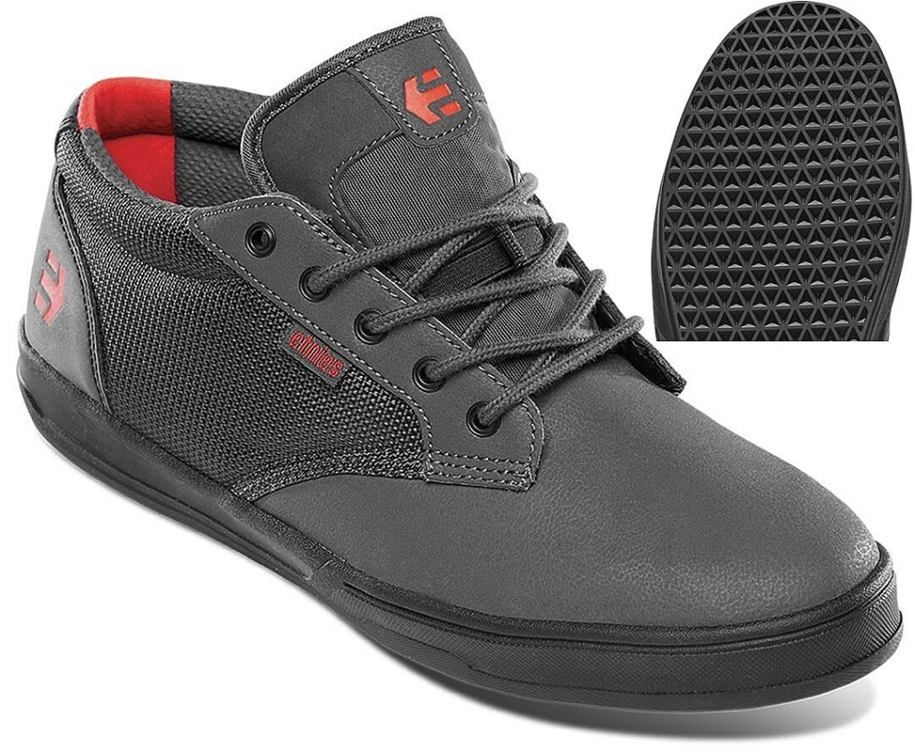 Etnies Jameson Mid Crank BLACK DARK GREY RED pánske letné topánky