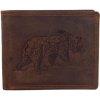 Kožená peňaženka - Medveď, Svetlohnedá