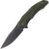 Petrified Fish PFP10 Hairtail Gray Stonewashed K110 Green Micarta PFP10GRMGAW
