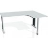 Pracovný stôl Flex, ergo, ľavý, 160x75,5x120 (60x60) cm, sivá/kov
