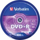 Médium na napaľovanie Verbatim DVD+R 4,7GB 16x, 100ks