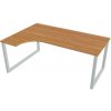 Hobis Pracovný stôl UNI O, ergo, pravý, 180x75,5x120 cm, jelša/sivá