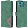 Peňaženkové kožené puzdro Rhombus na Motorola Edge 40 Neo - Zelená
