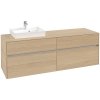 VILLEROY & BOCH Collaro závesná skrinka pod umývadlo na dosku (umývadlo vľavo), 4 zásuvky, 1600 x 500 x 548 mm, Nordic Oak, C07800VJ