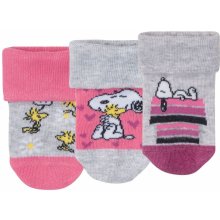 Dievčenské ponožky pre bábätká BIO, 3 páry ružová šedá