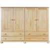 Drewmax Komoda KD157, 165x125x42, borovice (Barva dřeva: Přírodní (lakovaná))