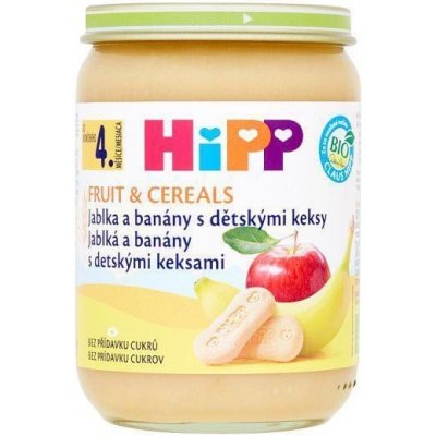 HiPP BIO jablká a banány s detskými keksíkmi 190 g CZ4710-01