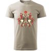 Folklór - hnedé vtáčiky - Klasické pánske tričko vyššej gramáže - 3XL ( Ľadovo sivá )