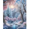 Diamantový obraz Zimný les s potokom