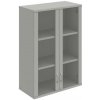 Policová skriňa Strong, zámok, horná, 80x115,2x40 cm, sivá/sivá - 1 kus - 1 KS - áno - 2 - 60 mesiacov - rovná - nadstavba - Hobis - 2x sklenené - sivá - 80 cm - Strong - 40 cm - 115.2 cm - 44.9 kilog