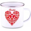 Valach Plechový hrnček folklórne srdce červené 300ml 300ml