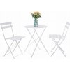 Súprava kovového záhradného nábytku KONDELA biela, 3-dielna