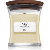 Woodwick White Teak vonná sviečka s dreveným knotom 85 g