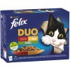 FELIX DUO kapsičky - hovädzie a hydina / jahňacie a kura / morka a kačica / bravčové a divina v želé 12x85g