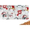 VFstyle nahrievací vankúšik s čerešňovými kôstkami 50x20 cm Snowmen and Dog