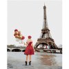 Zuty – Maľovanie Podľa Čísel – Eiffelova Veža A Žena S Balónikmi, 40 × 50 cm, Plátno + Rám 8596530083412