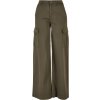 Ladies High Waist Wide Leg Twill Cargo Pants - olive 31