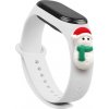 Vánoční silikonový náramek Hurtel Strap pro Xiaomi Mi Band 4 / Mi Band 3 Vánoční silikonový náramek White (Snowman 1)