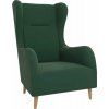 Tmavozelené zamatové kreslo ušiak Carole – Ropez