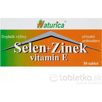 Naturica Selén + zelený čaj + Vitamín E 30 tabliet
