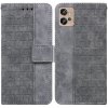 Peňaženkové kožené puzdro GEOMETRIC na Motorola Moto G32 - Šedá
