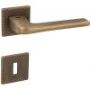 Dverové kovanie MP DARA - HR 4007 5SQ T2 (OGS - Bronz česaný matný), kľučka-kľučka, WC kľúč, MP OGS (bronz česaný mat)